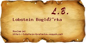 Lobstein Boglárka névjegykártya